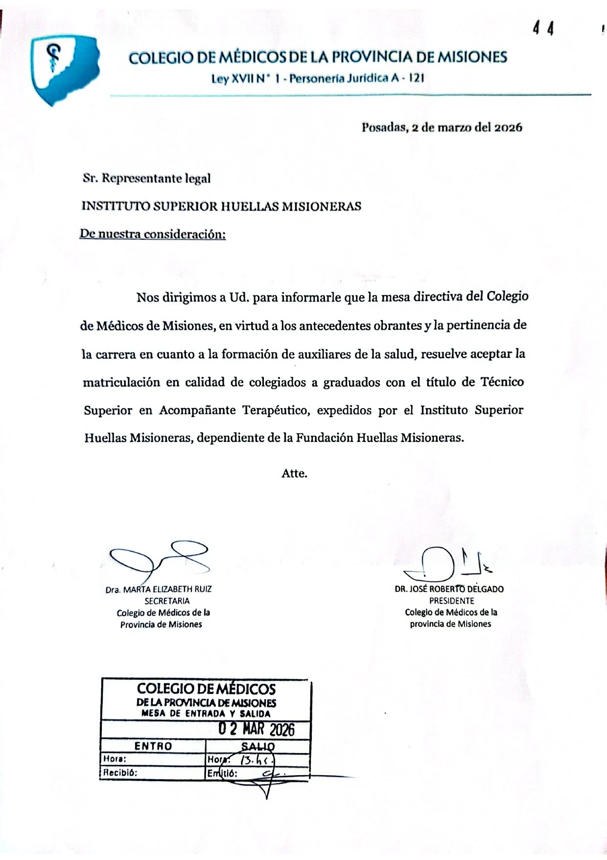 Autorización Matriculación Coleg