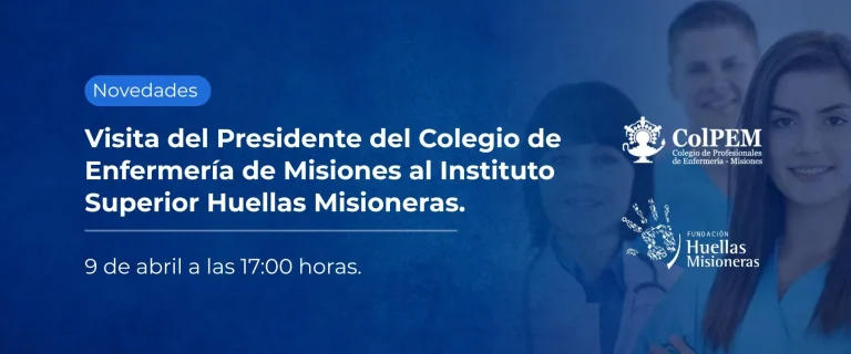 Visita institucional del Presidente del Colegio de Profesionales de Enfermería de Misiones en el Instituto Superior Huellas Misioneras