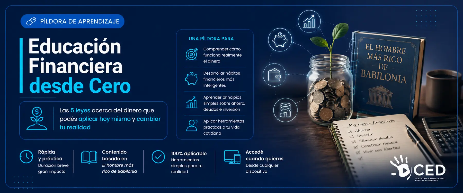 Flyer Educación Financiera desde 0