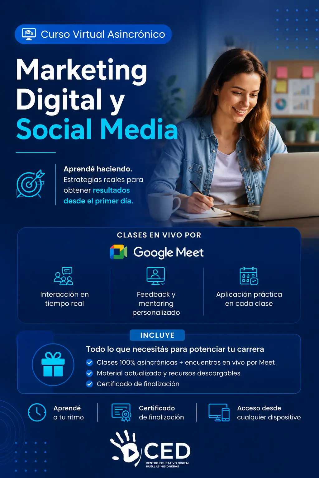 Flyer Verticial Marketing Digital y Social Media